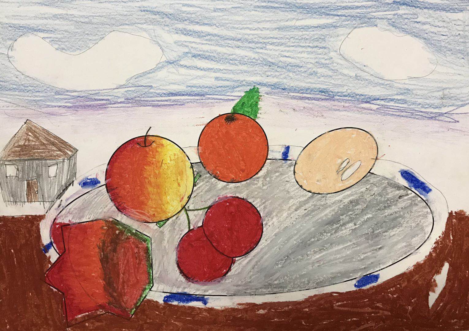6月13日儿童画西方美术史一盘水果
